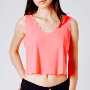 TopShop Orange Scallop Crop Top Sz 12